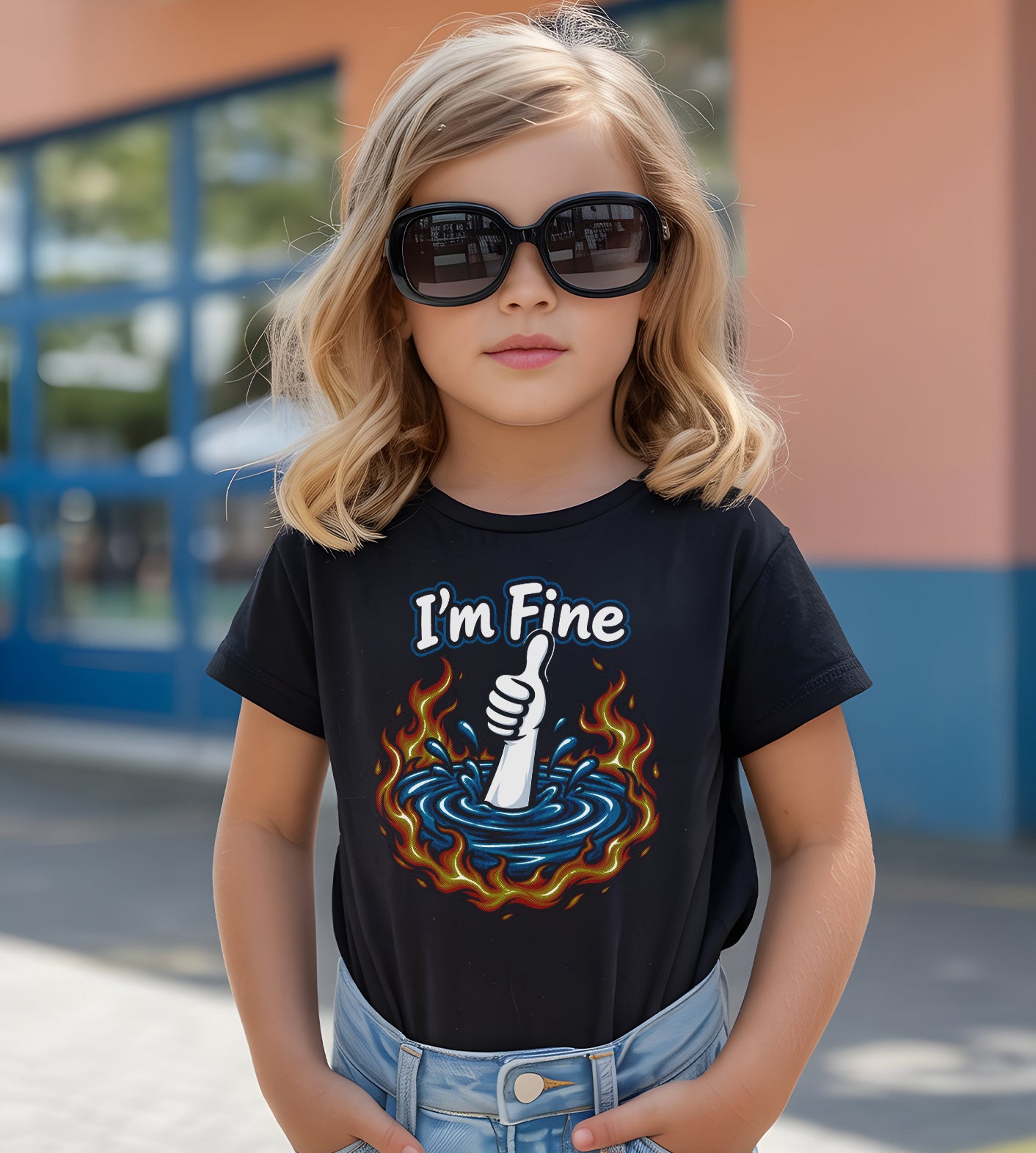 I'm Fine Thumbs Up Funny Graphic Tee