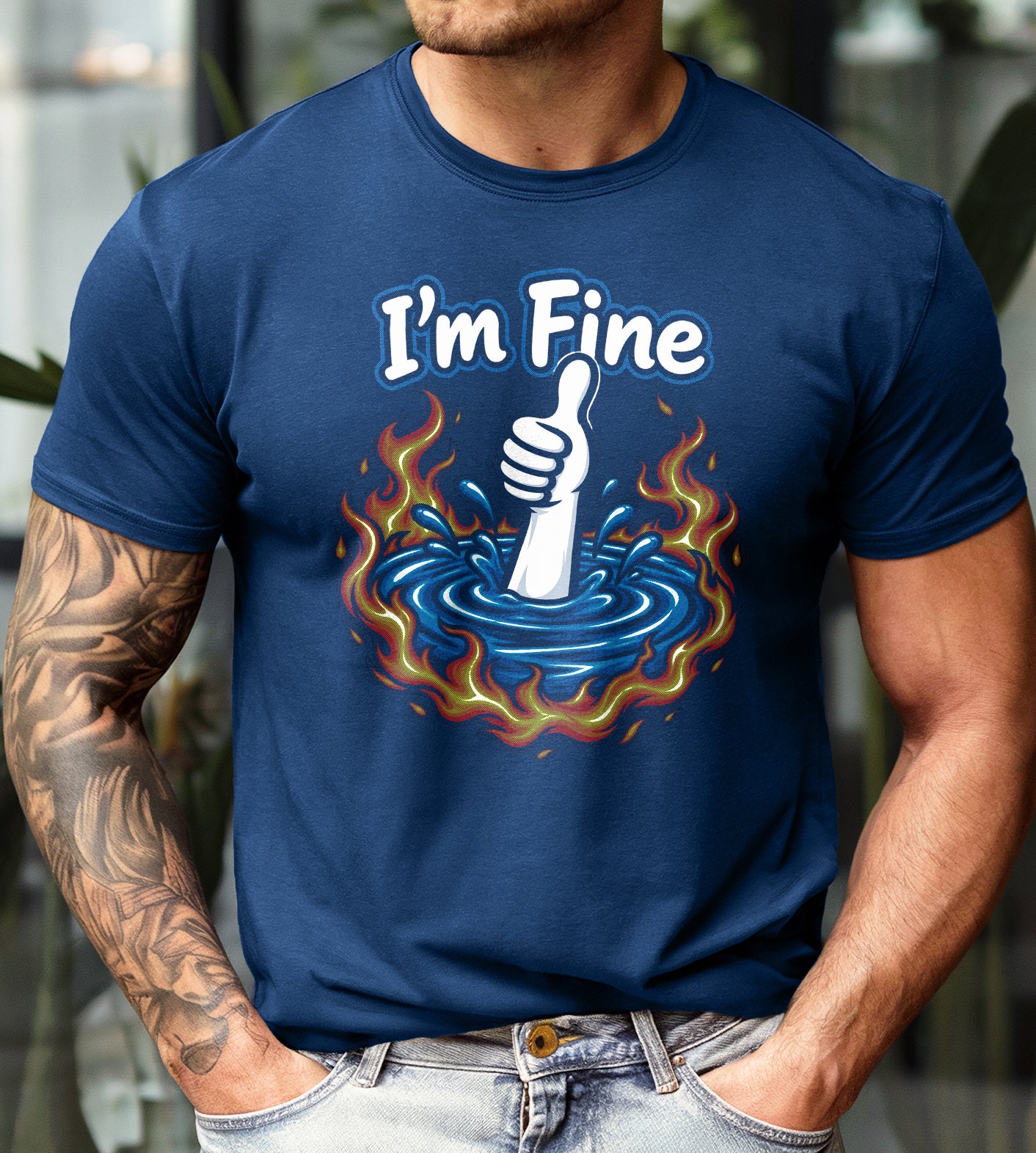 I'm Fine Thumbs Up Funny Graphic Tee