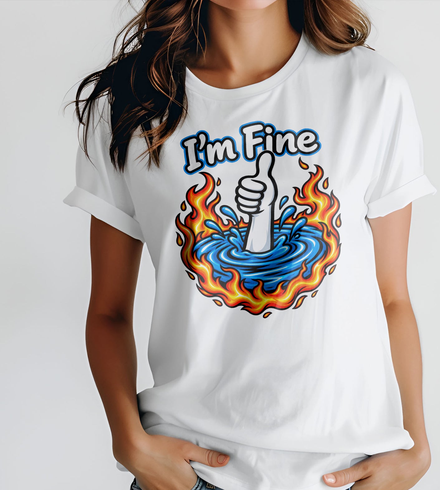 I'm Fine Thumbs Up Funny Graphic Tee