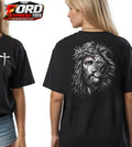 Jesus and Lion Front and Back Graphic Tee