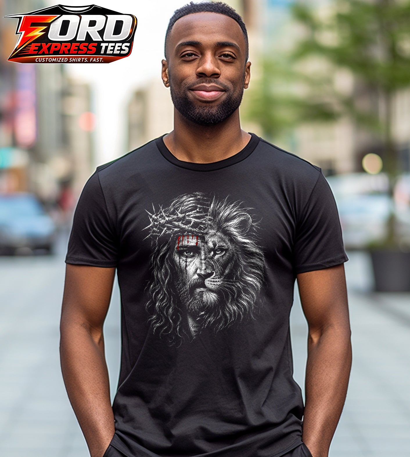 Jesus and Lion Graphic Tee