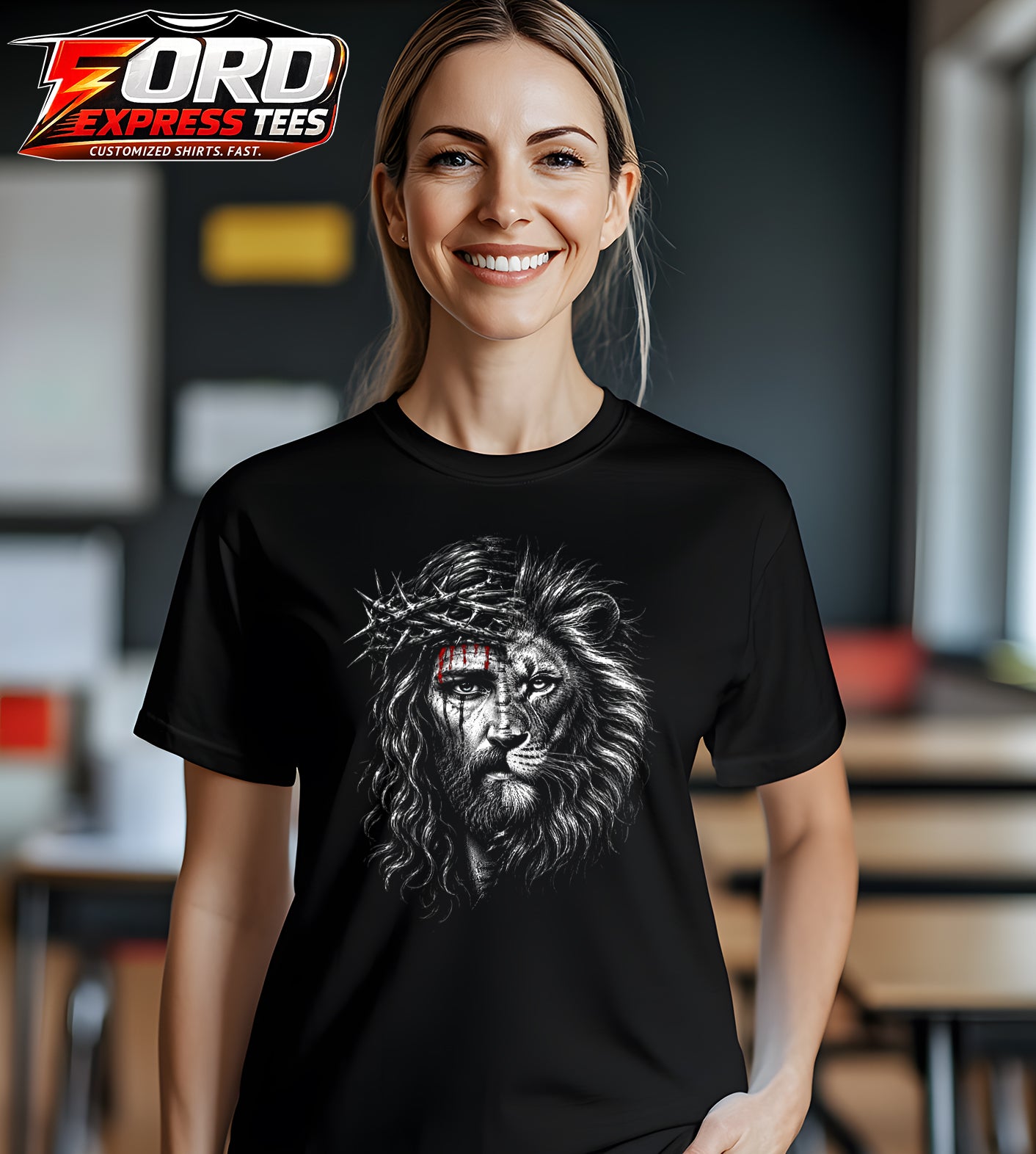 Jesus and Lion Graphic Tee