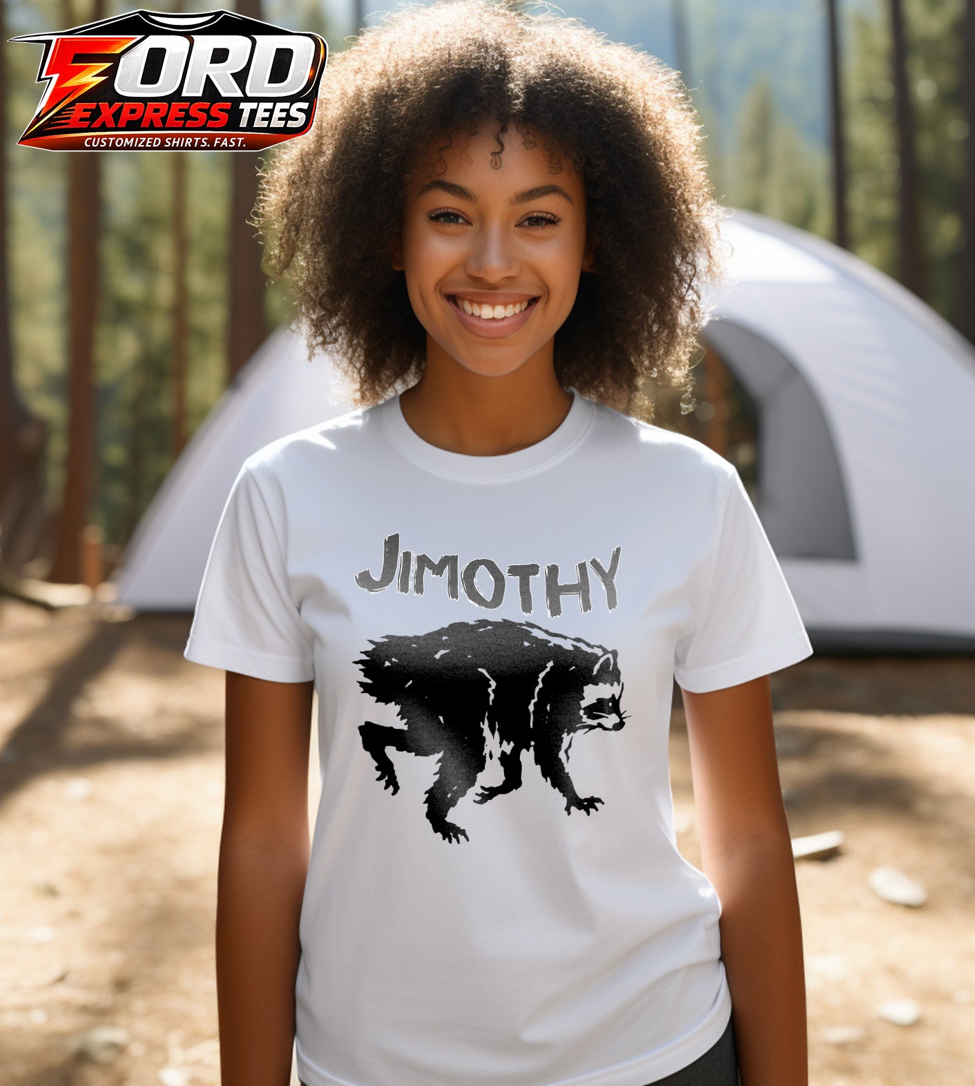 Jimothy Simple Funny Raccoon Graphic Tee