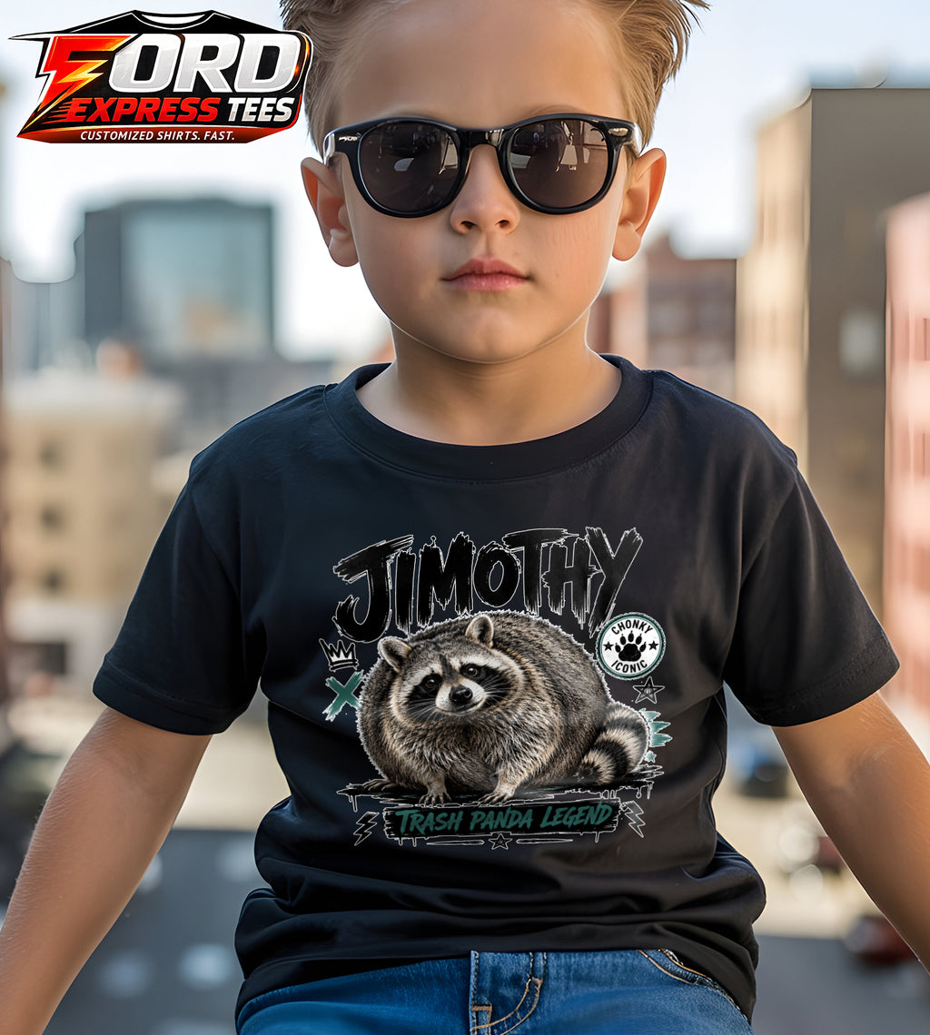 Jimothy Trash Panda Funny Raccoon Graphic Tee
