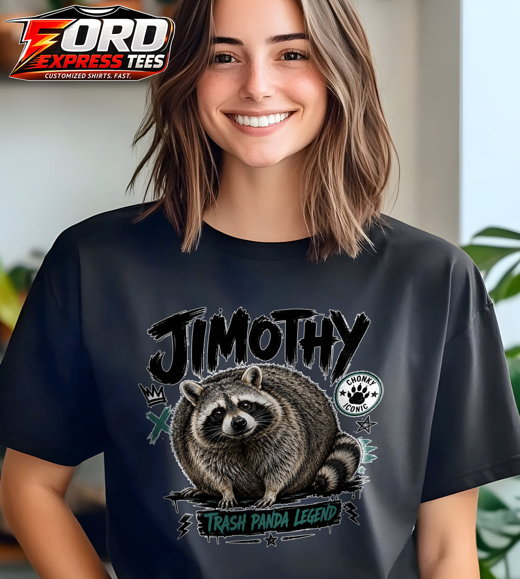 Jimothy Trash Panda Funny Raccoon Graphic Tee