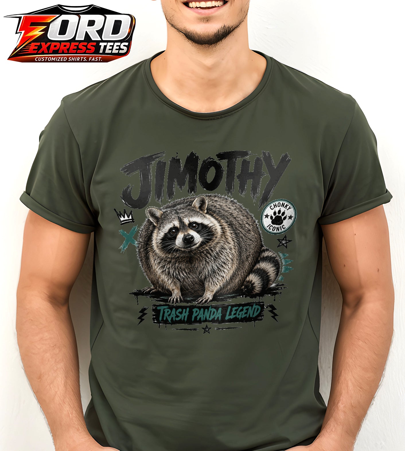 Jimothy Trash Panda Funny Raccoon Graphic Tee