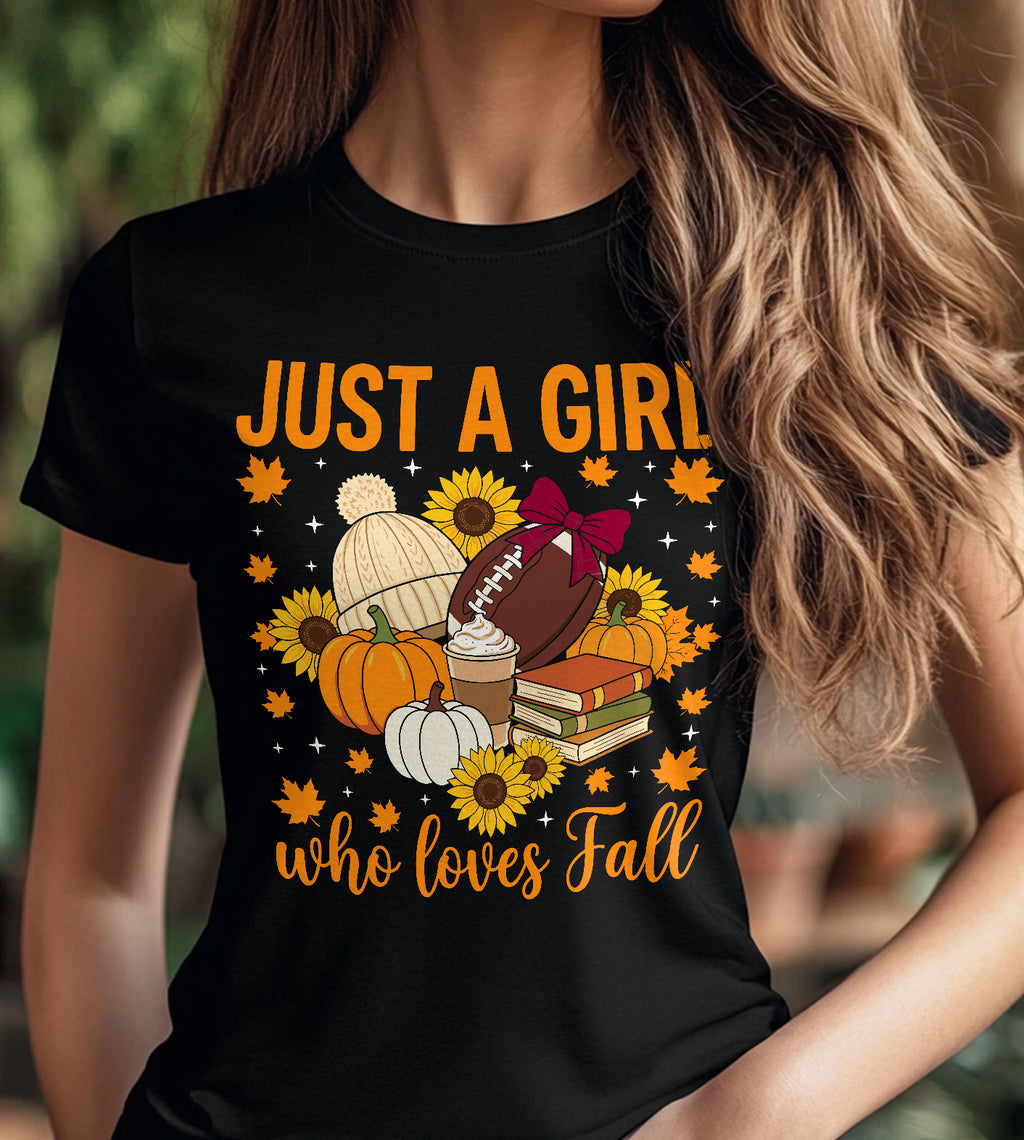 Just a Girl That Loves Football Fall Graphic Tee