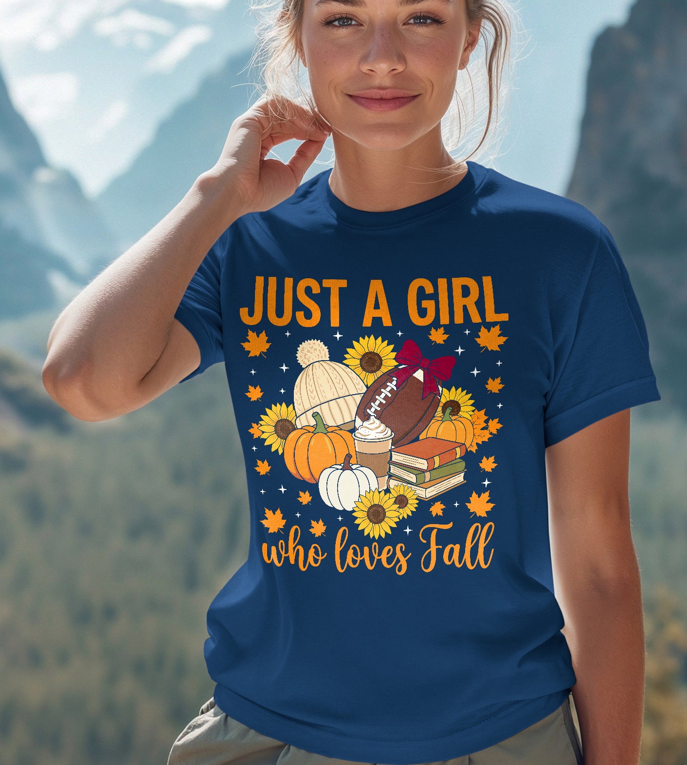 Just a Girl That Loves Football Fall Graphic Tee