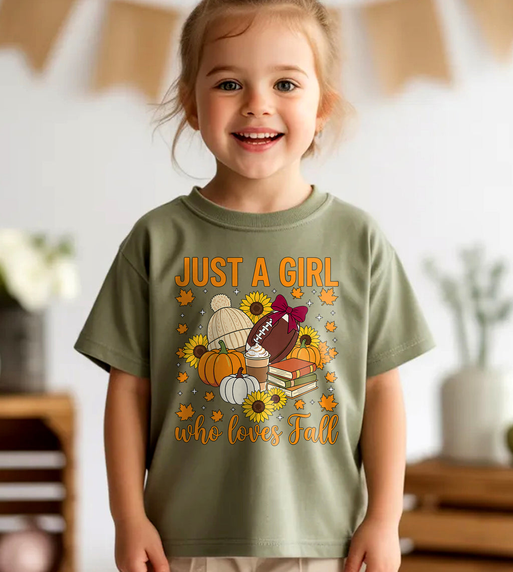 Just a Girl That Loves Football Fall Graphic Tee