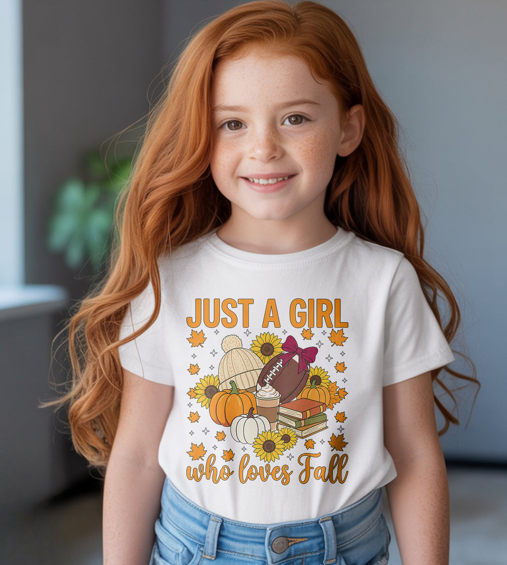 Just a Girl That Loves Football Fall Graphic Tee