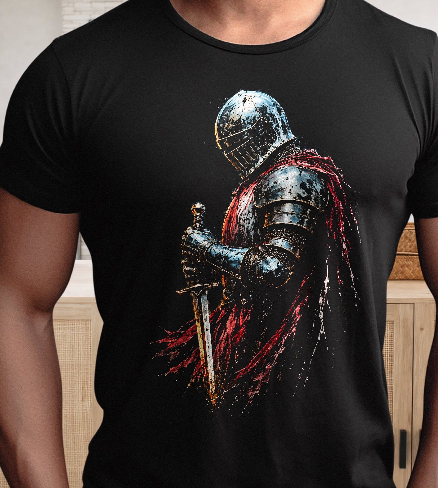 Knight Distressed Color Graphic Tee