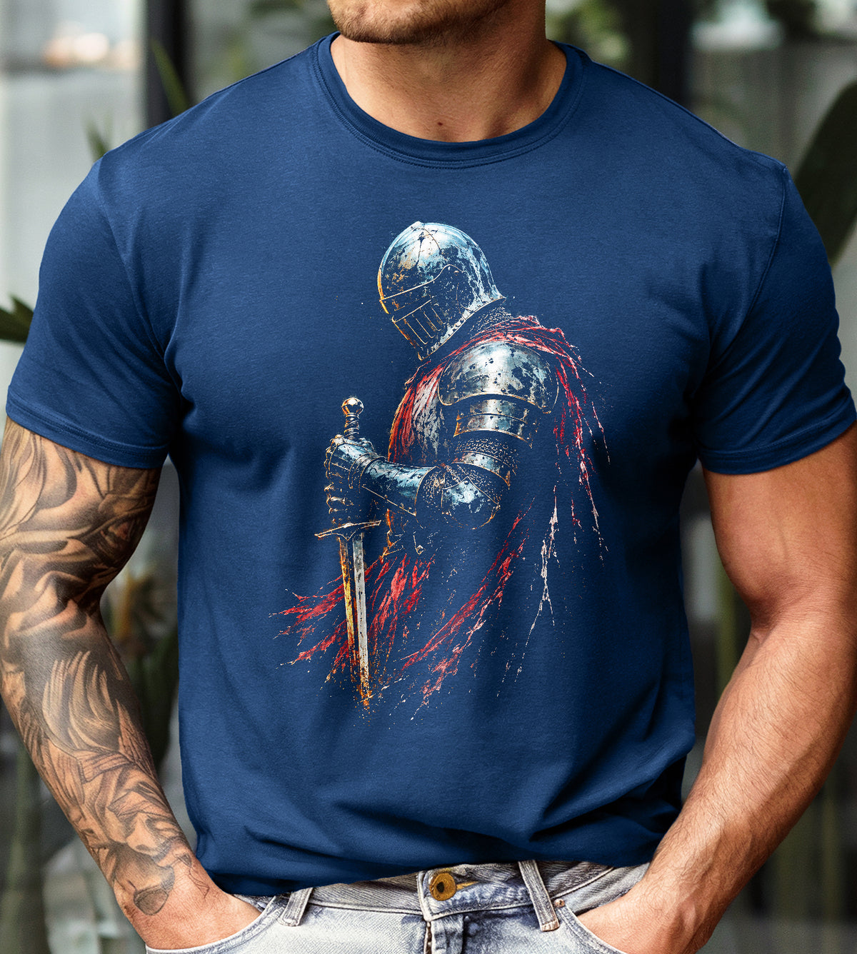 Knight Distressed Color Graphic Tee