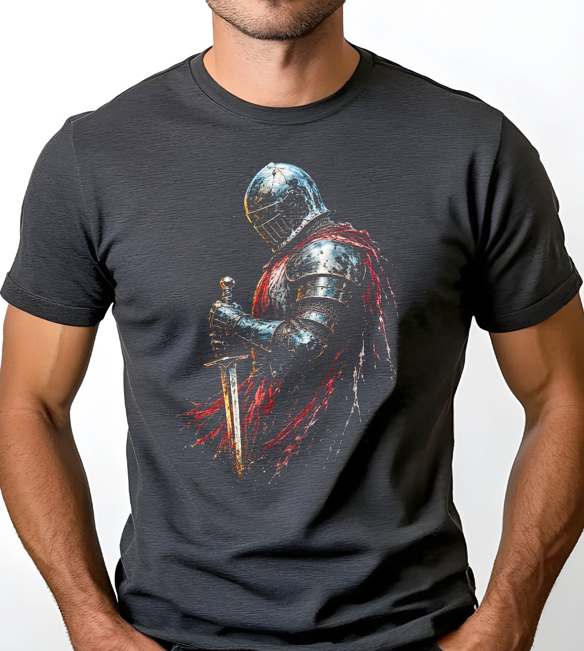 Knight Distressed Color Graphic Tee