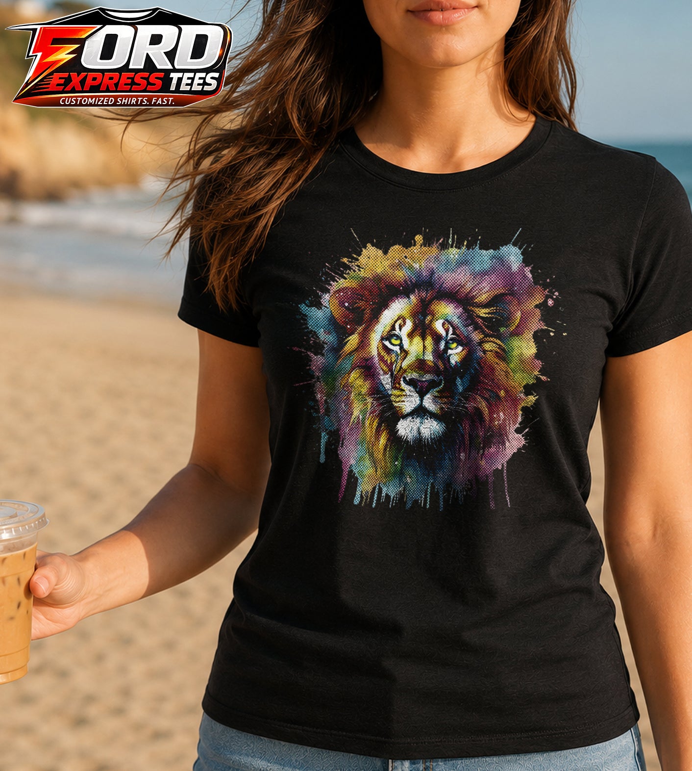 Lion Watercolor Graphic Tee