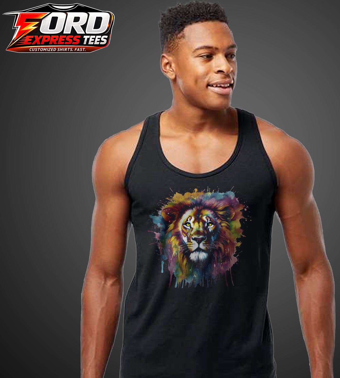 Lion Watercolor Graphic Tank