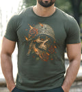 Military Skull and Roses Graphic Tee