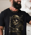 Military Skull with Tank Graphic Tee