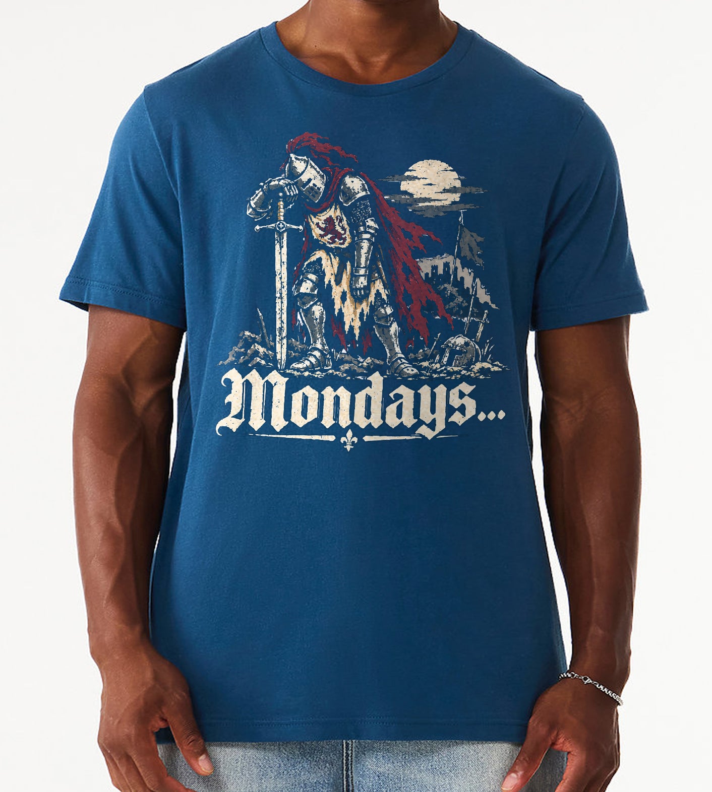 Mondays Knight Tummy Hurts Funny Graphic Tee