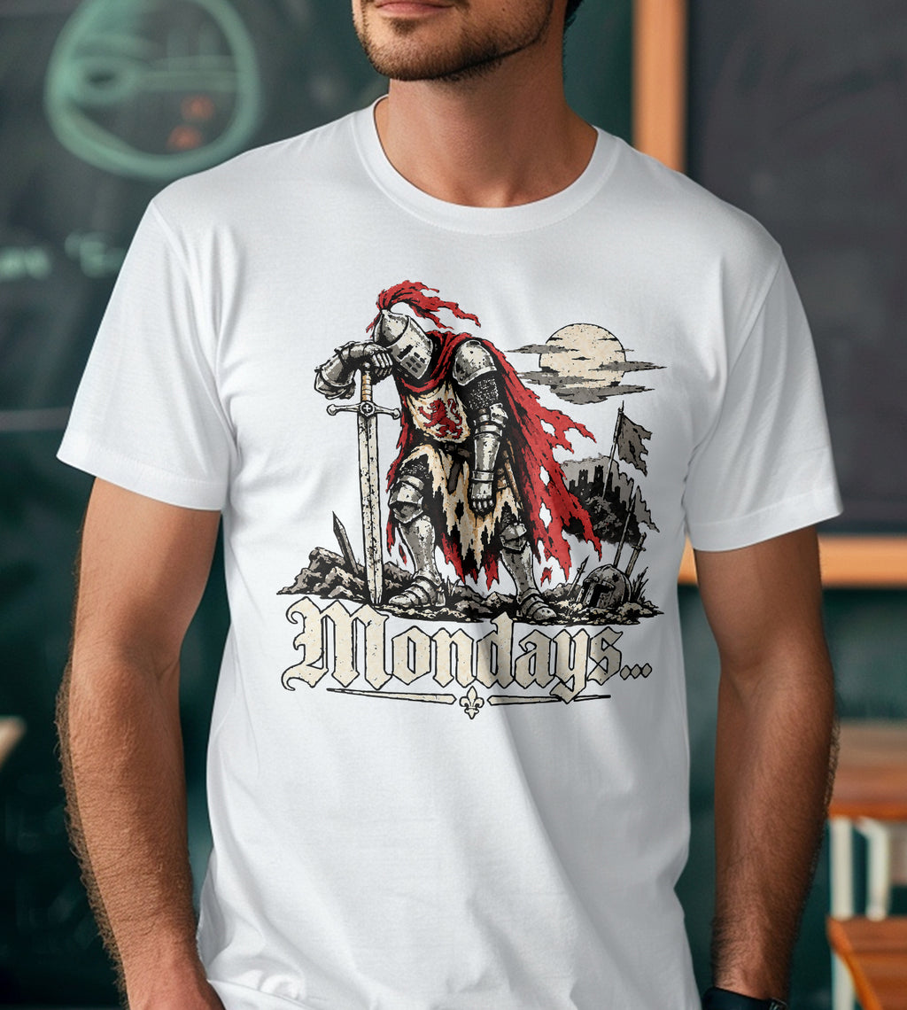Mondays Knight Tummy Hurts Funny Graphic Tee