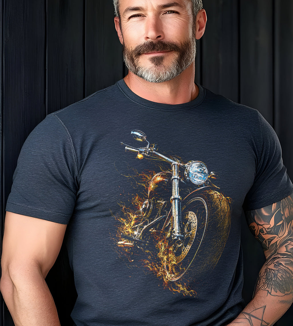 Motorcycle Fire Graphic Tee