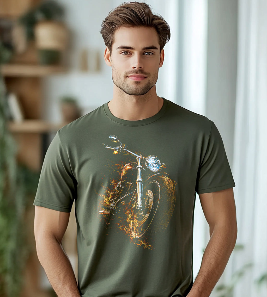 Motorcycle Fire Graphic Tee