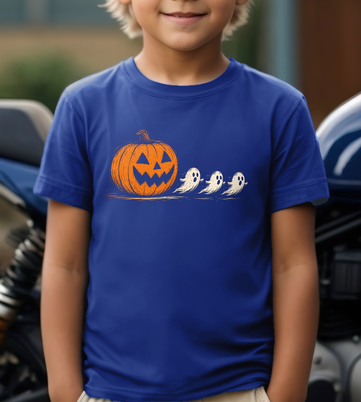 Pumpkin Pacman Eating Ghosts Halloween Graphic Tee