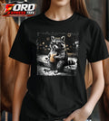 Raccoon Drinking Coffee Graphic Tee