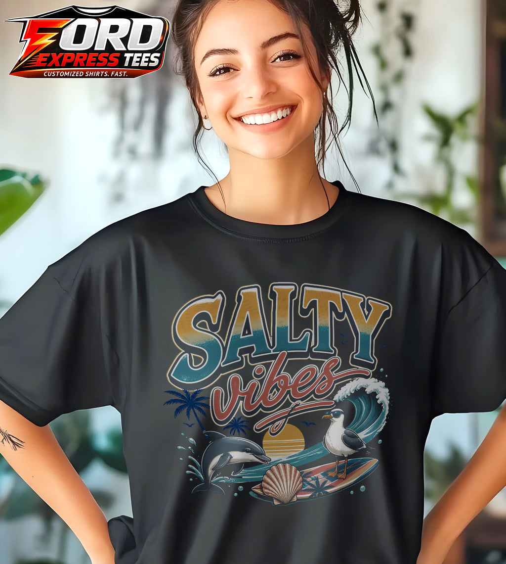Salty Vibes Cool Beach Graphic Tee