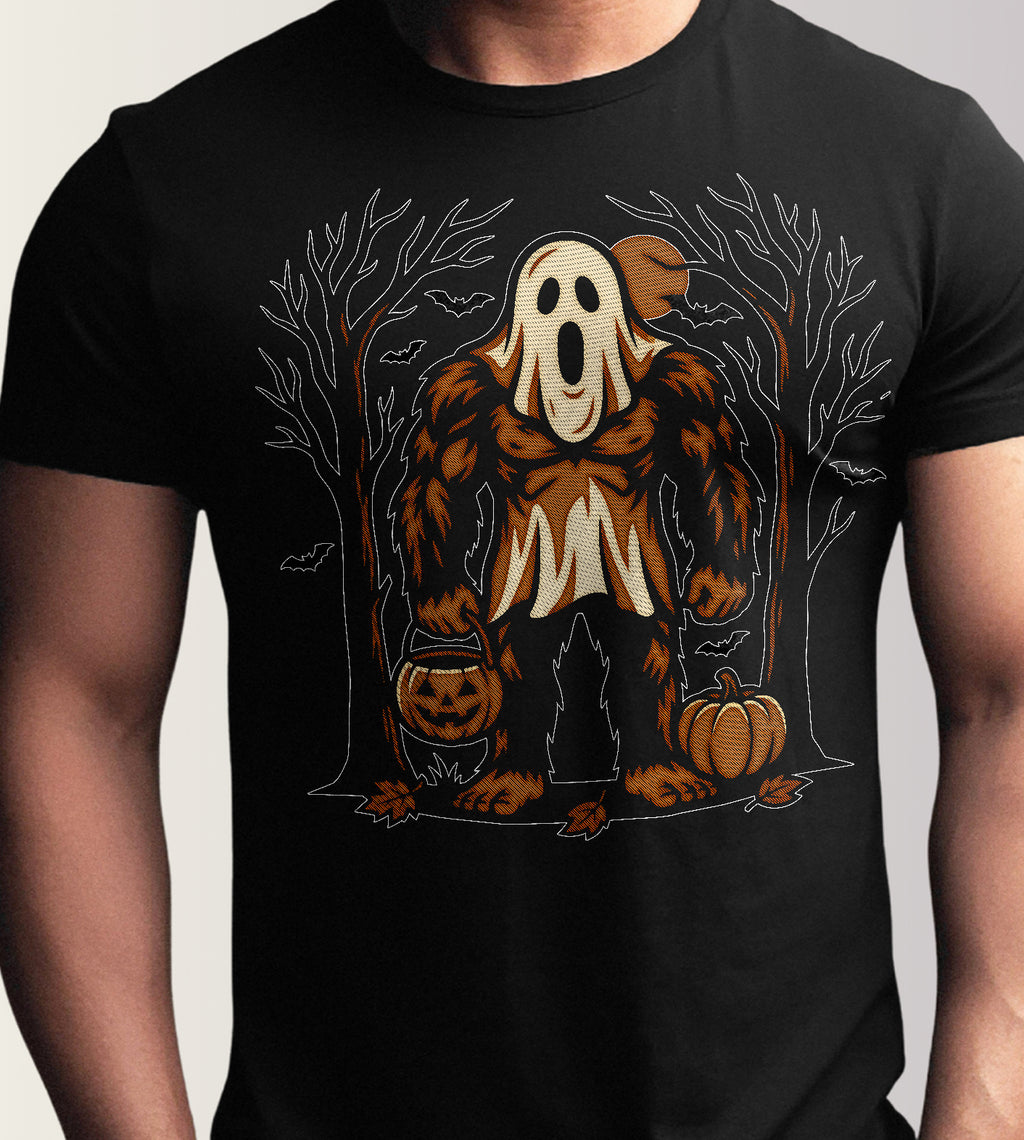 Sasquatch Trick or Treating Halloween Graphic Tee