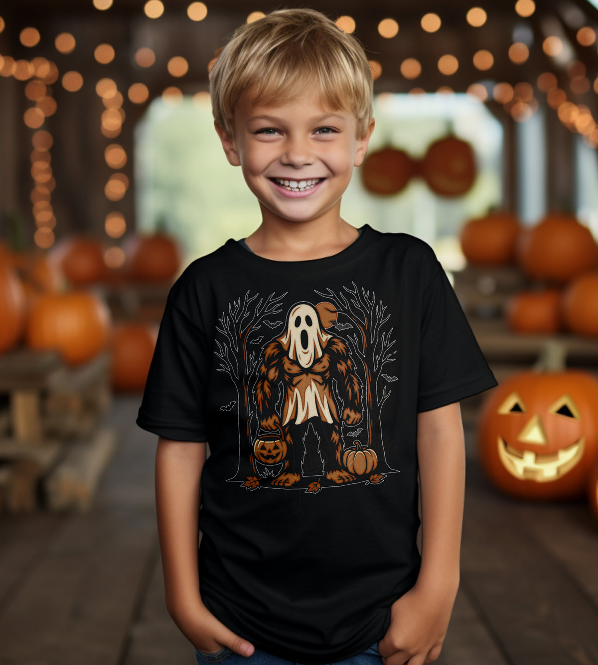 Sasquatch Trick or Treating Halloween Graphic Tee