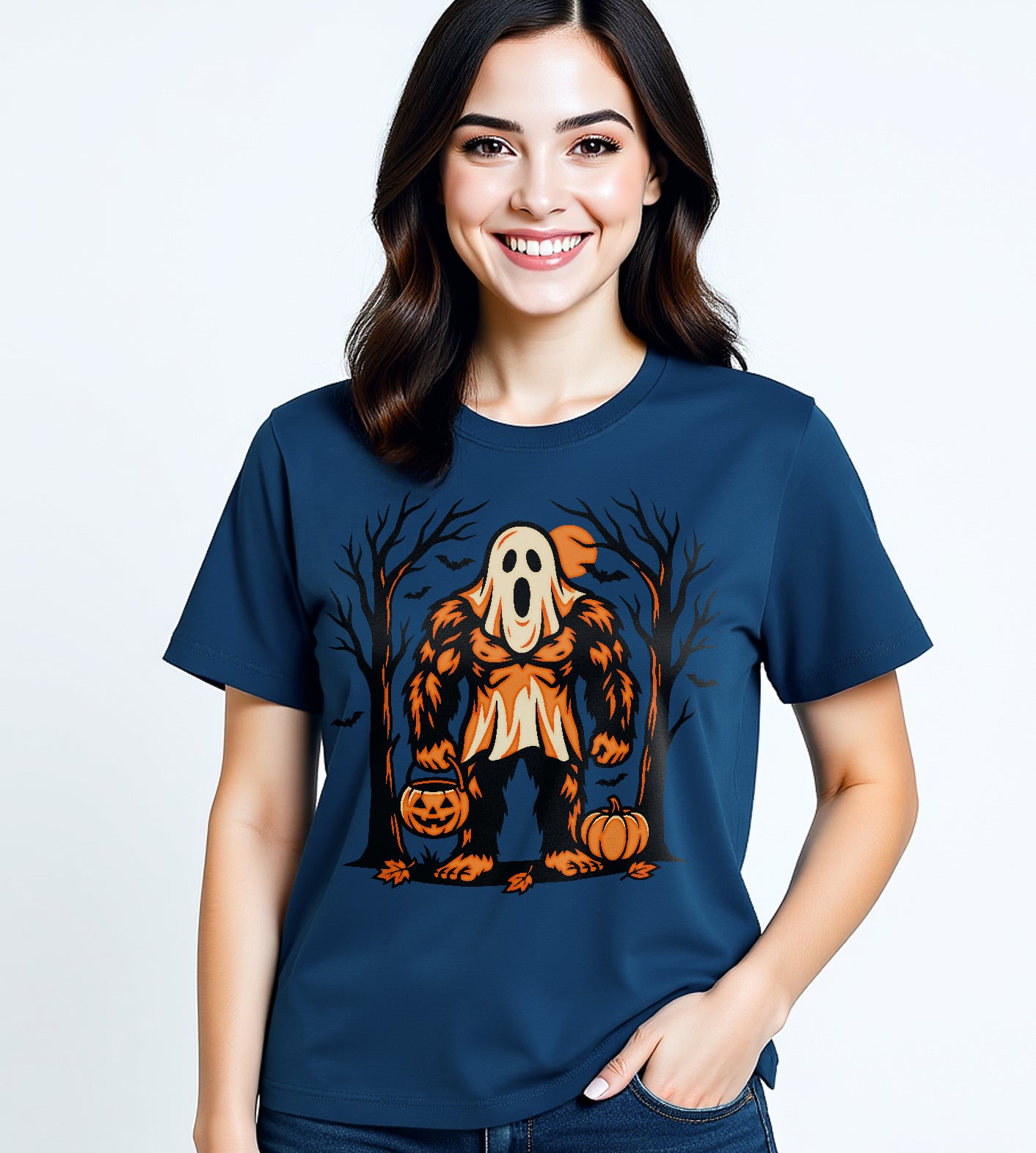 Sasquatch Trick or Treating Halloween Graphic Tee