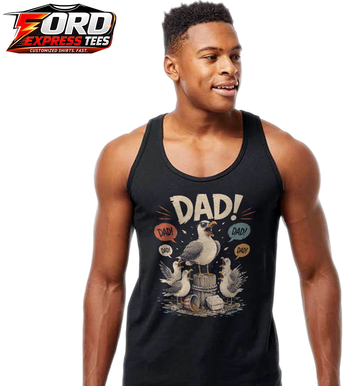 Seagulls Screaming Dad! Funny Graphic Tank