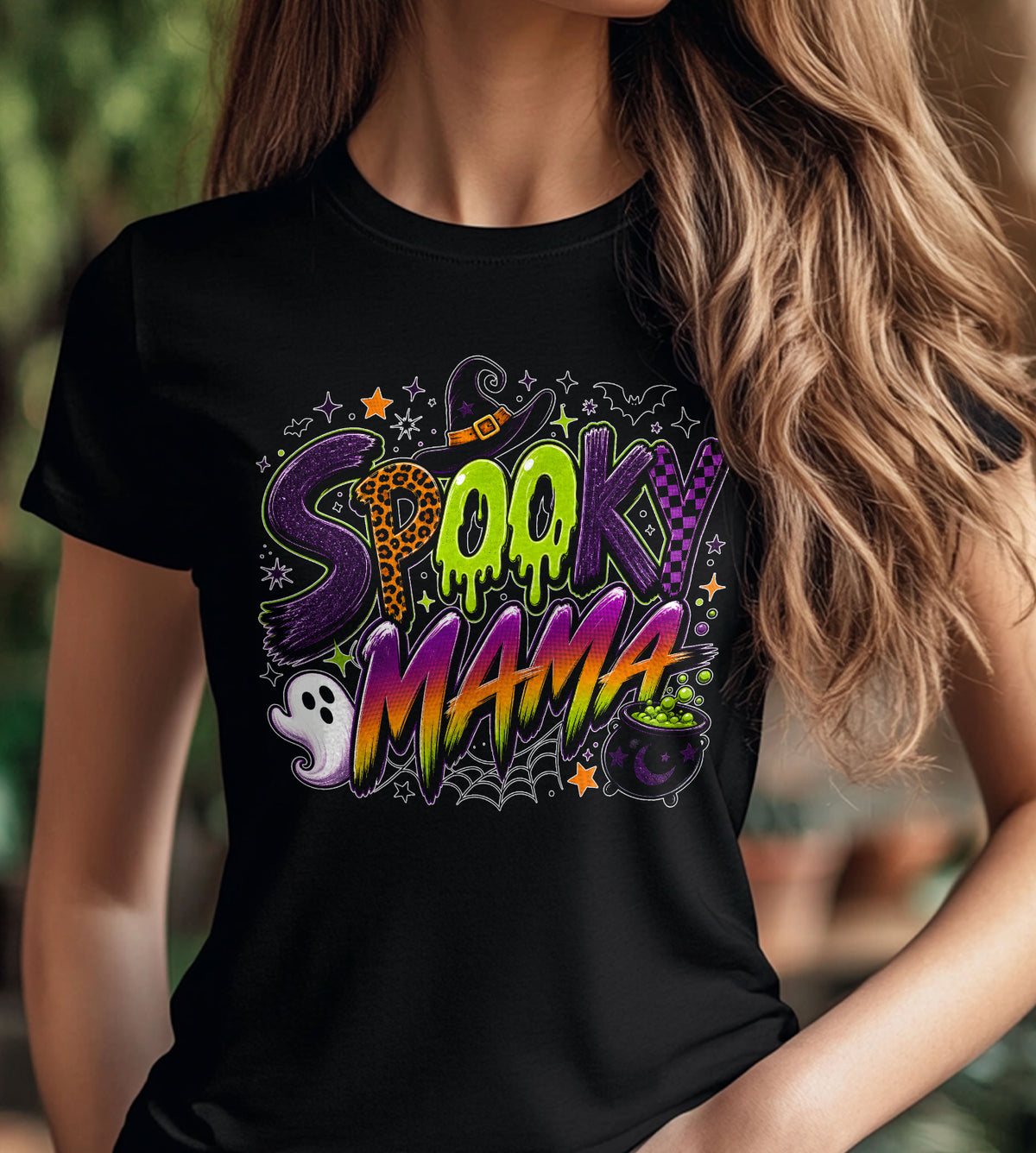 Spooky Mama Witch Halloween Fall Graphic Tee