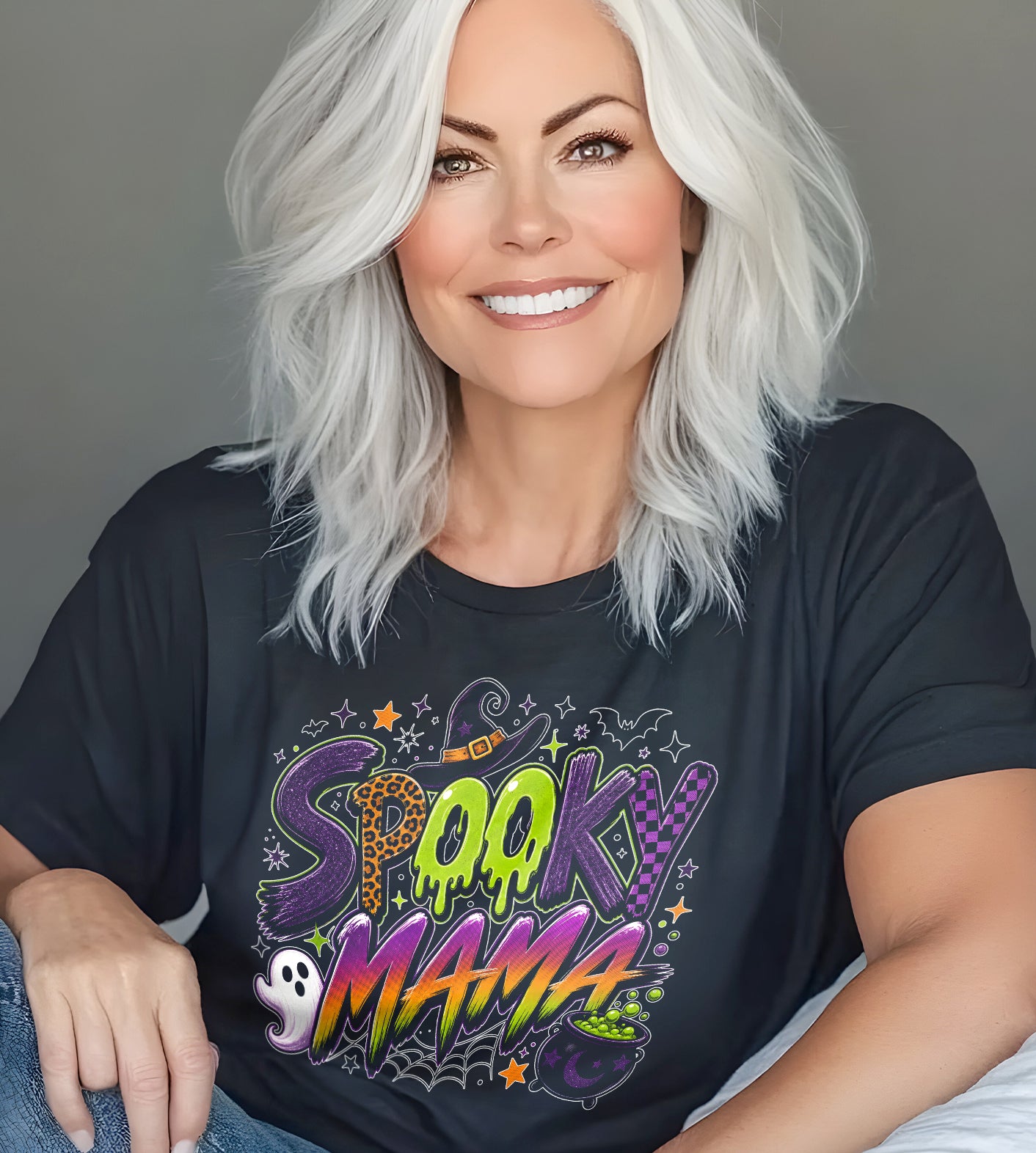 Spooky Mama Witch Halloween Fall Graphic Tee