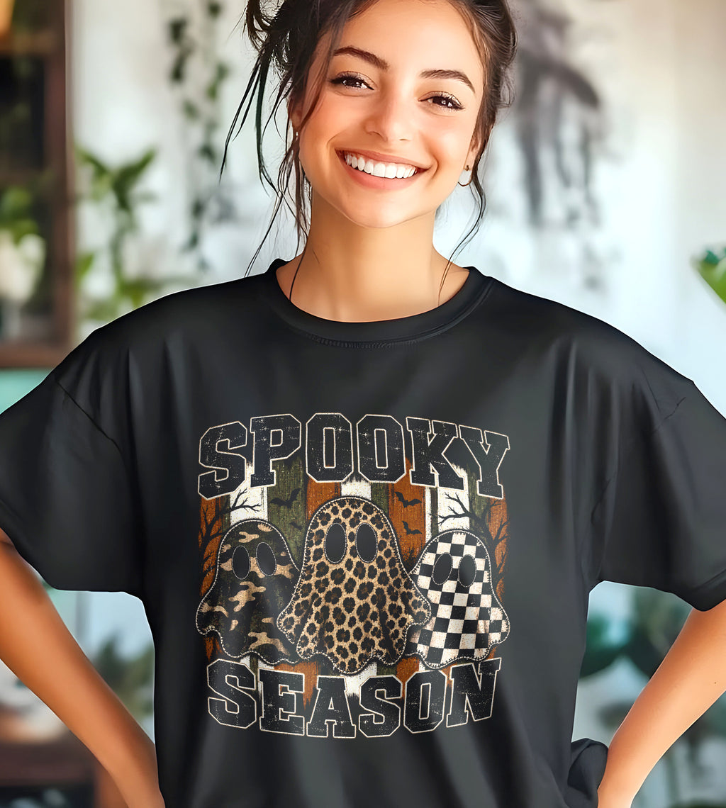 Spooky Season Ghosts Halloween Graphic Tee