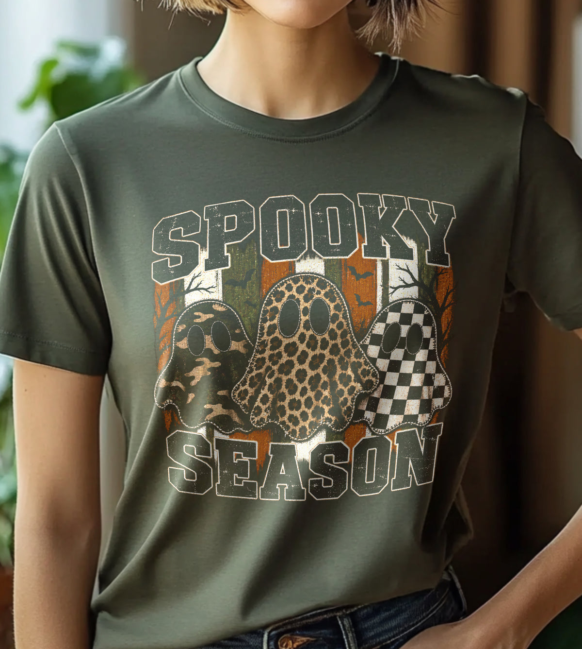 Spooky Season Ghosts Halloween Graphic Tee