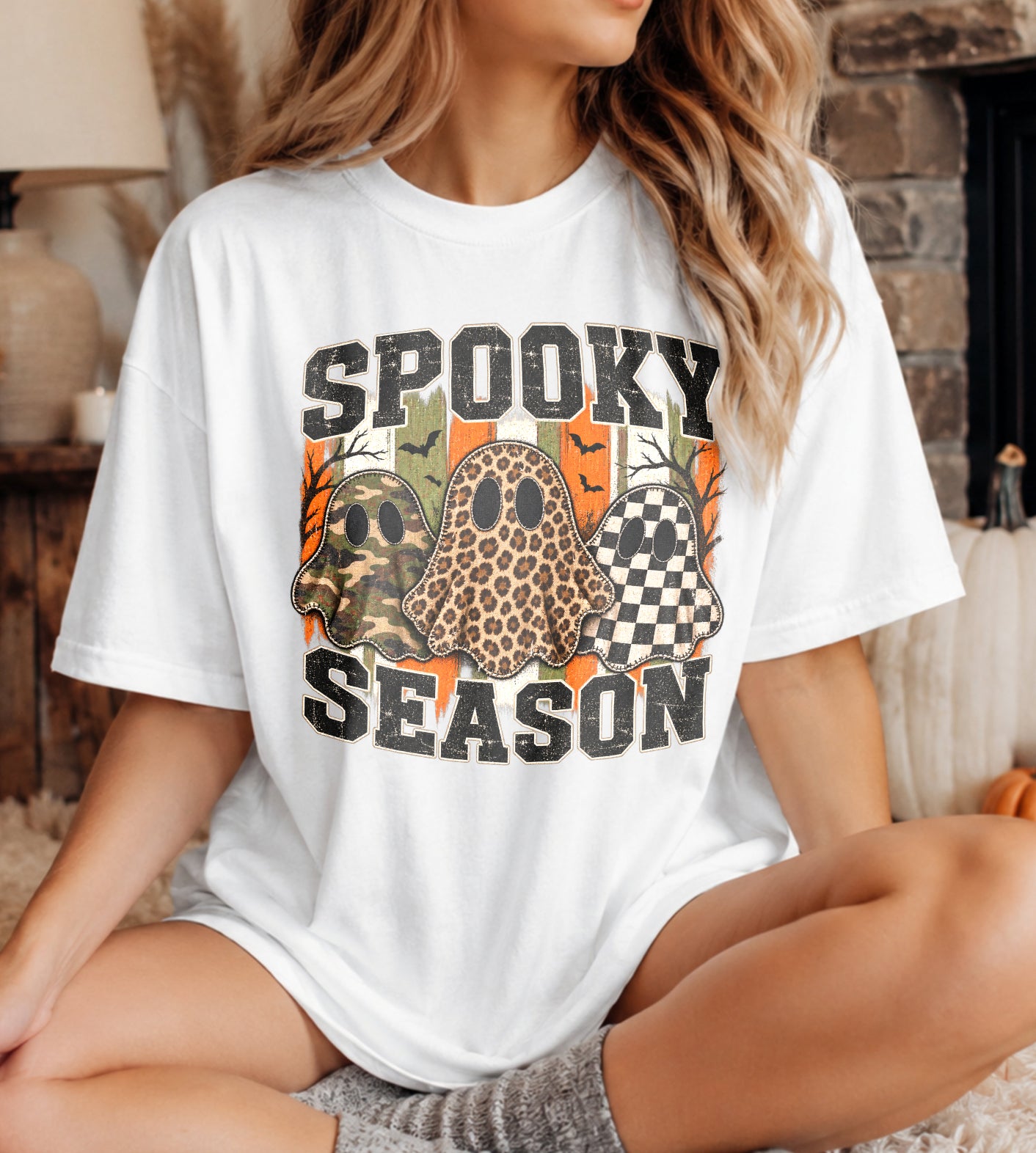 Spooky Season Ghosts Halloween Graphic Tee