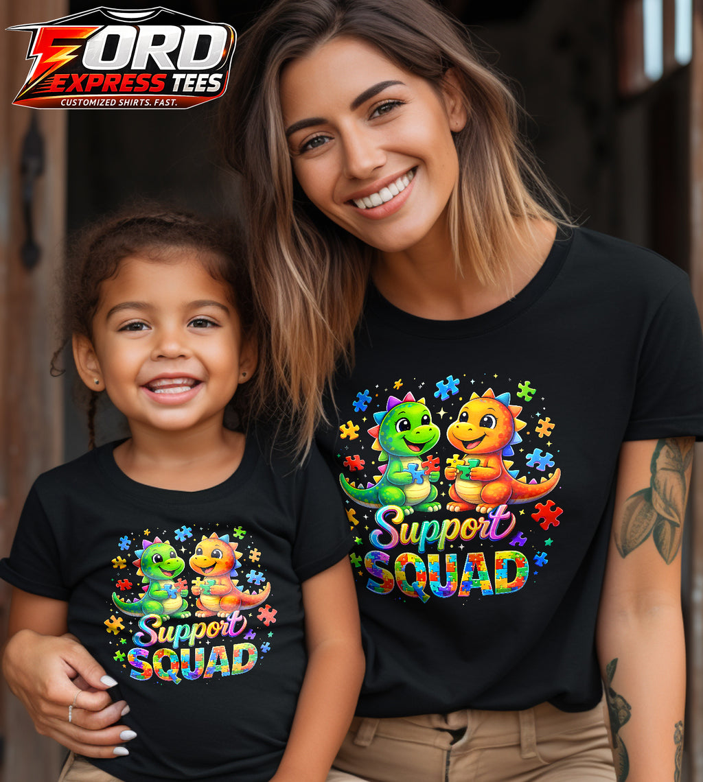 Support Squad Dinosaurs Graphic Tee