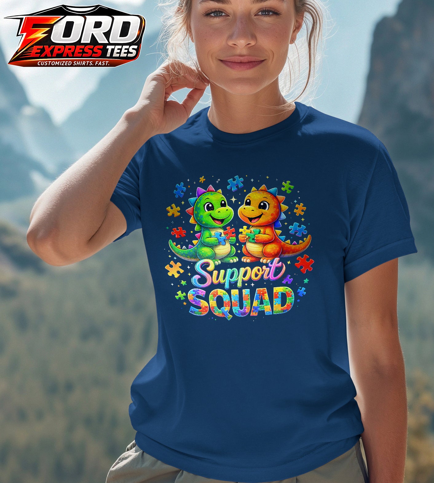 Support Squad Dinosaurs Graphic Tee