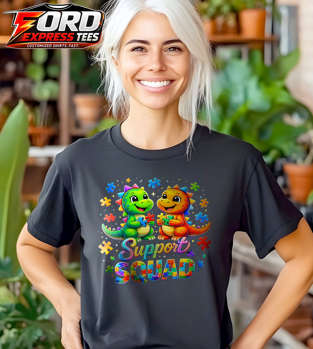 Support Squad Dinosaurs Graphic Tee