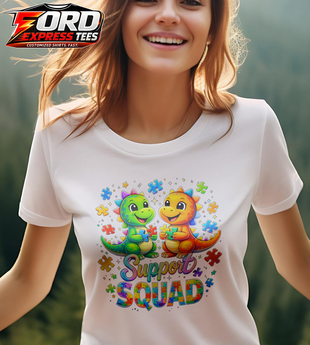 Support Squad Dinosaurs Graphic Tee