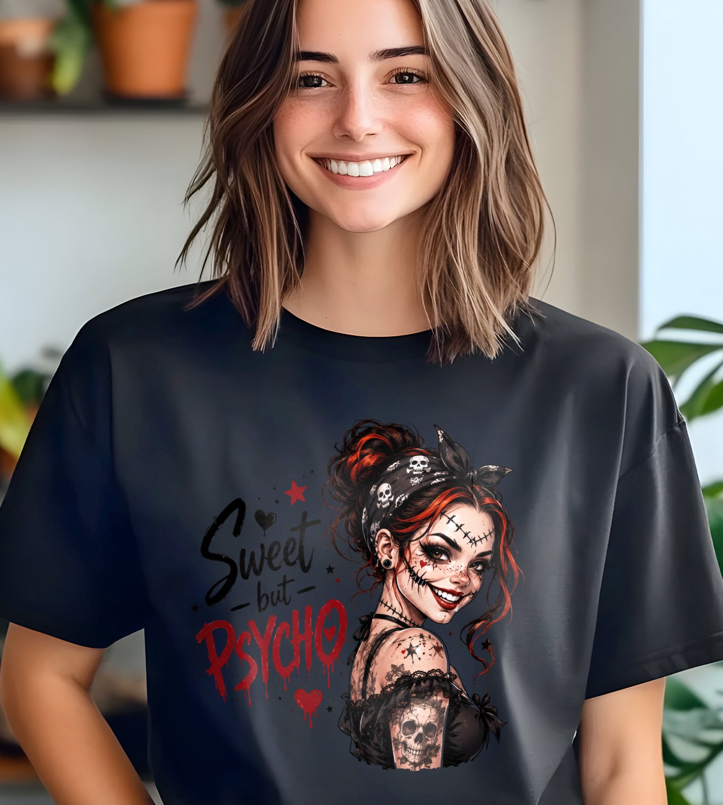 Sweet but Psycho Halloween Graphic Tee