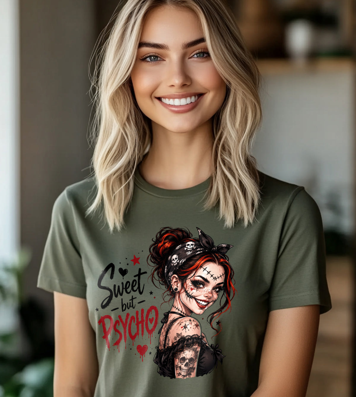 Sweet but Psycho Halloween Graphic Tee