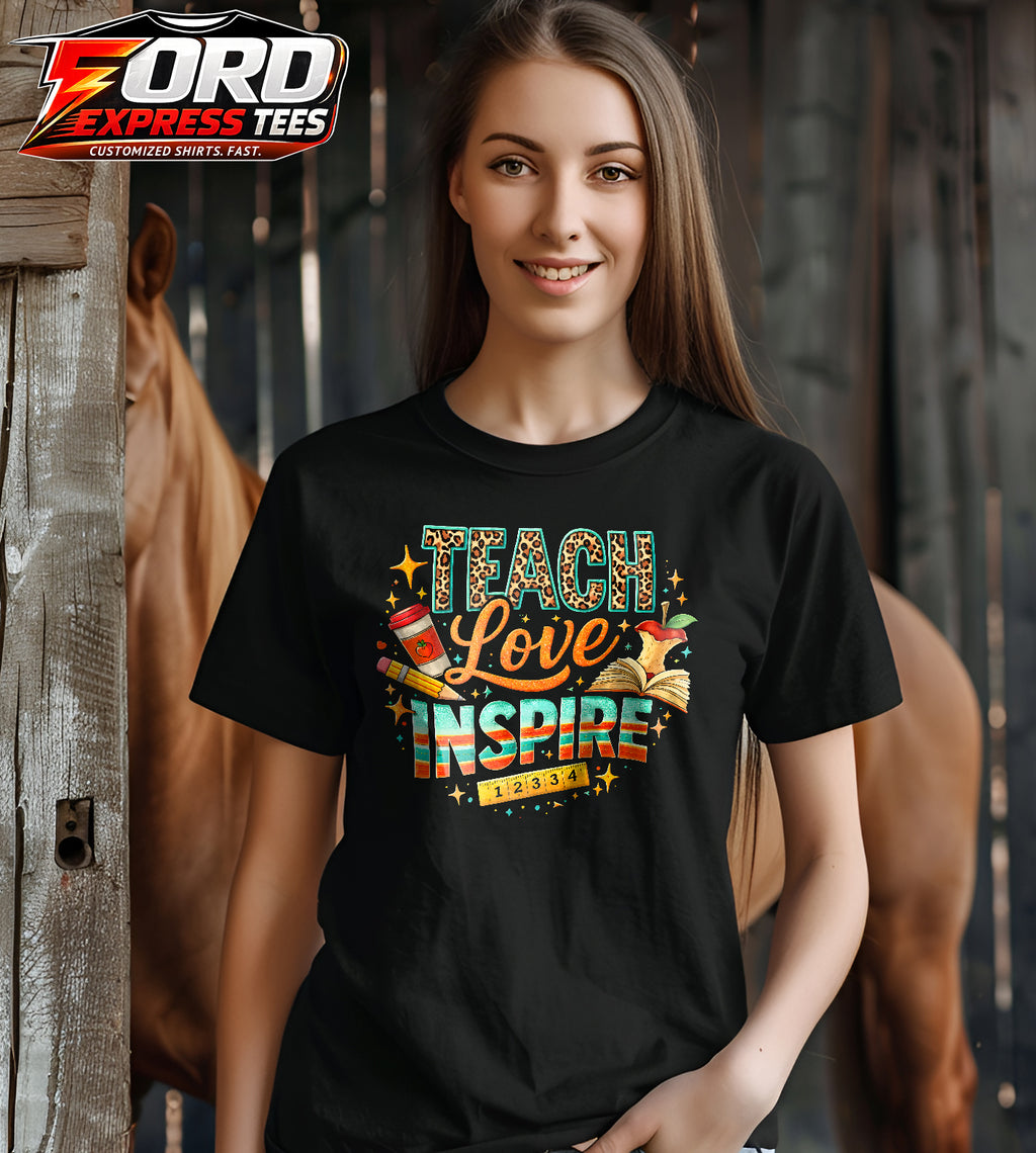 Teach Love Inspire Teacher Graphic Tee