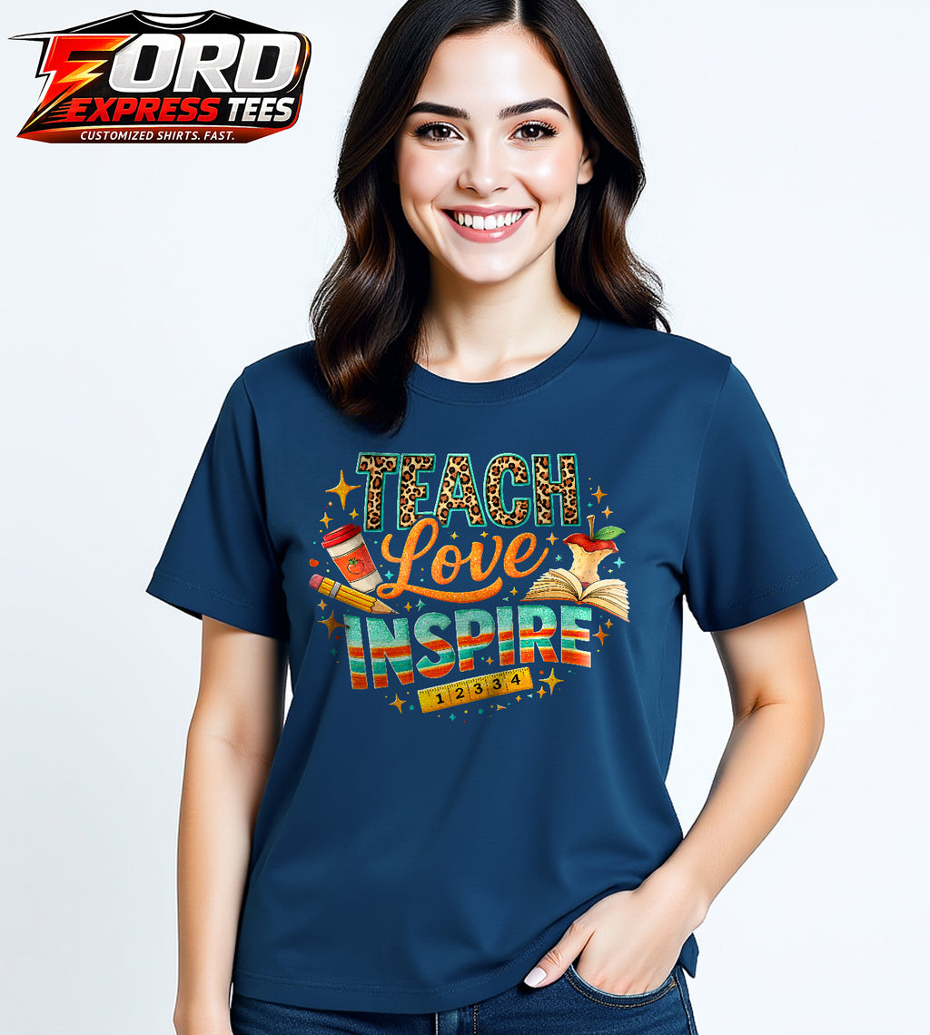 Teach Love Inspire Teacher Graphic Tee