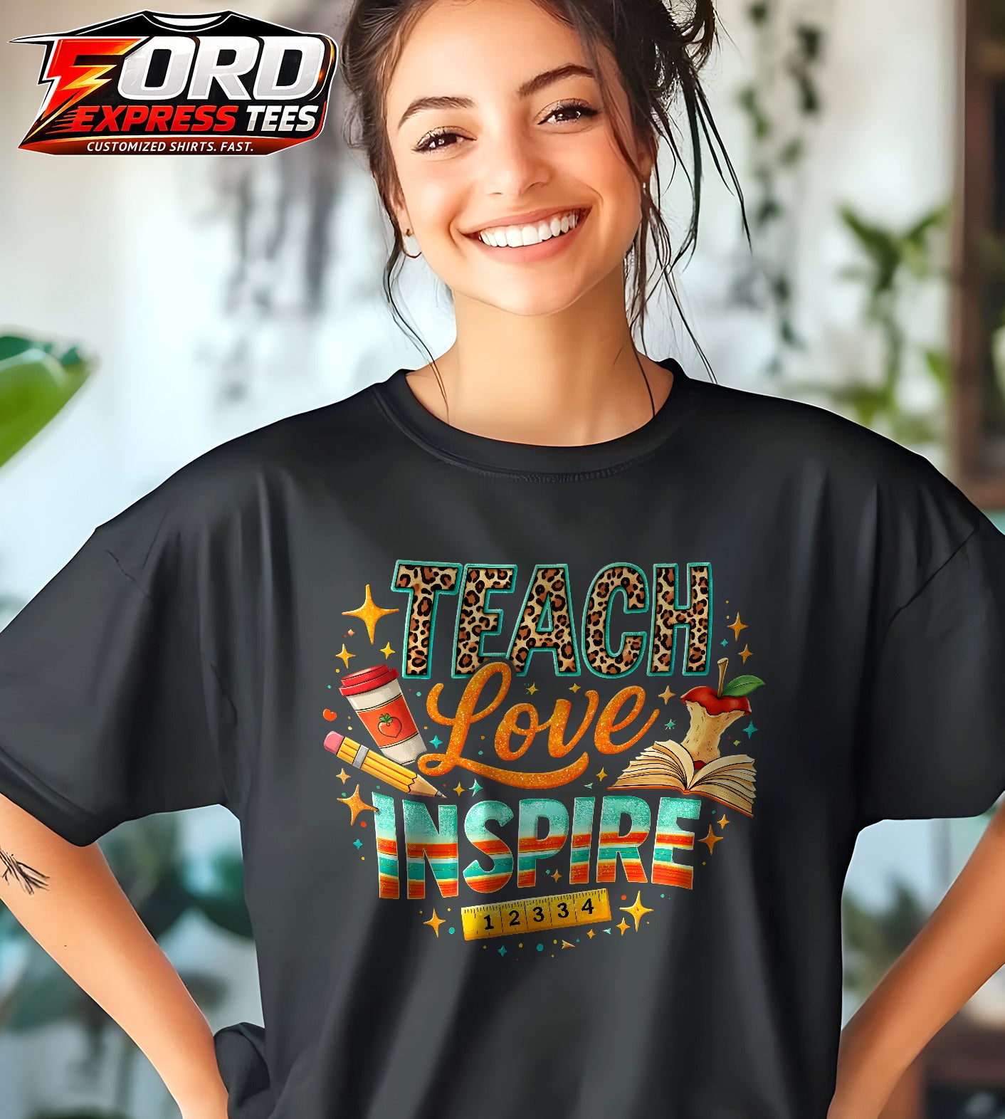 Teach Love Inspire Teacher Graphic Tee