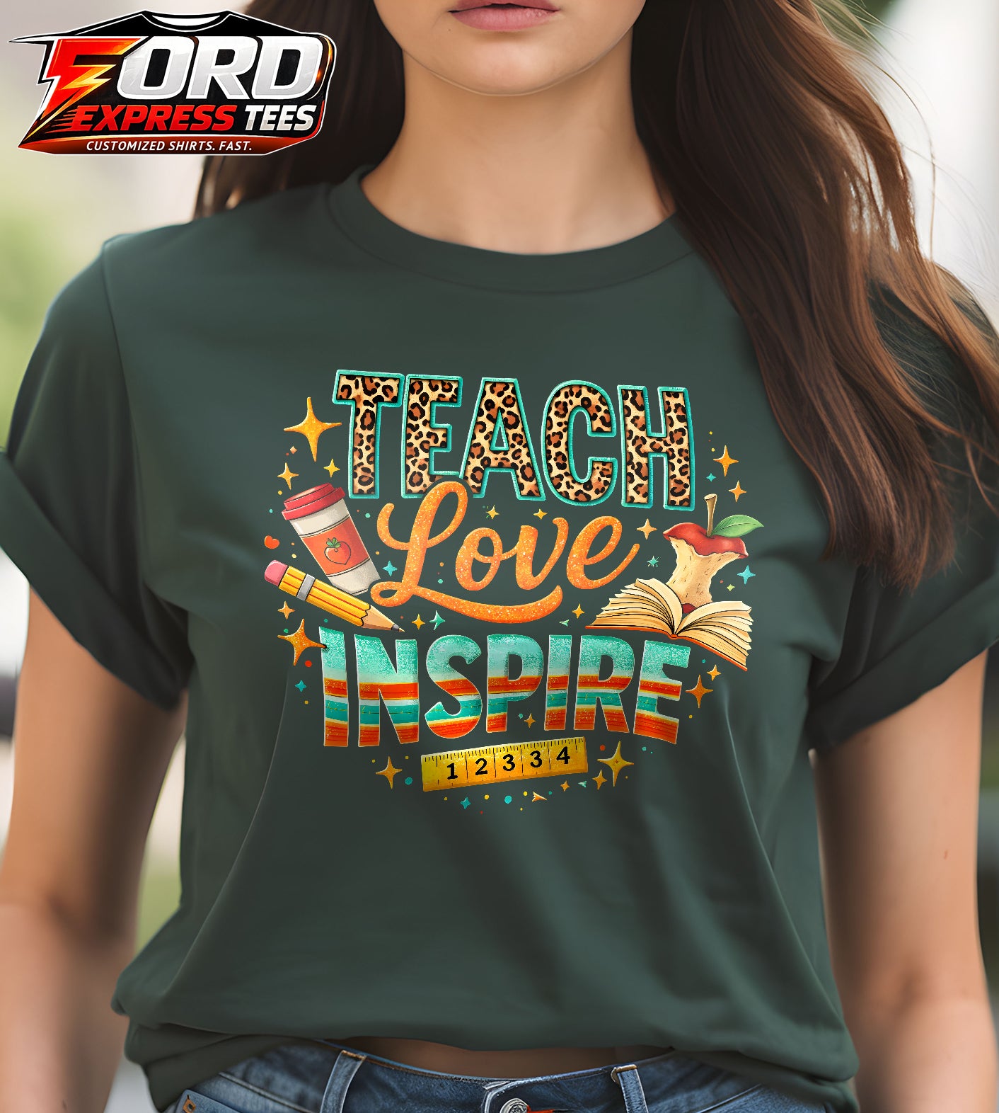 Teach Love Inspire Teacher Graphic Tee