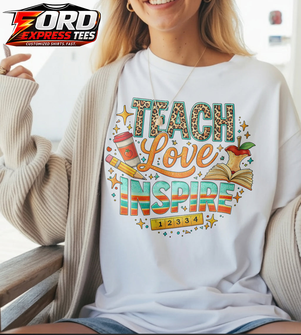 Teach Love Inspire Teacher Graphic Tee