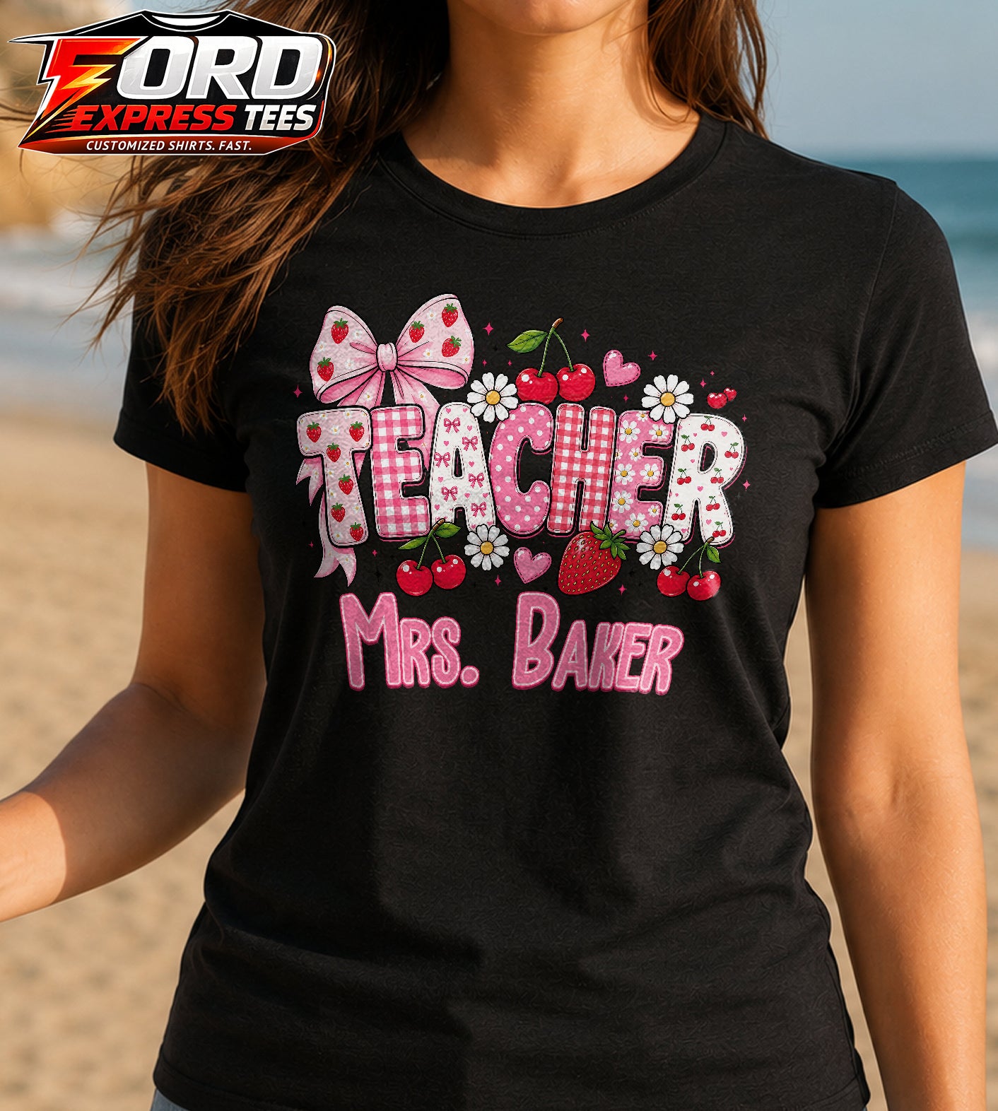 Custom Name Teacher Graphic Tee