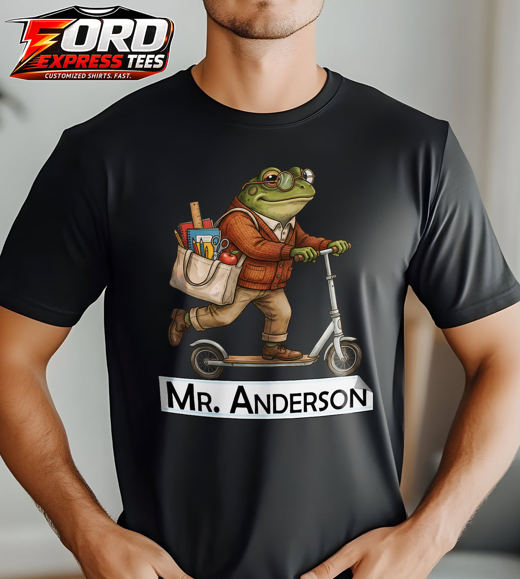 Custom Name Teacher Frog Graphic Tee